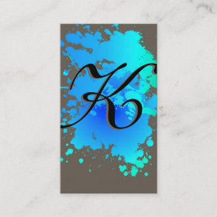 Blue Sky Blue Ink Paint Splash Business Card Visitenkarte