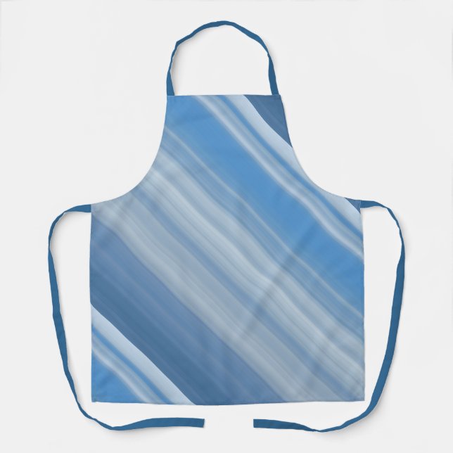 Blue Sky Blue und White Strip Schürze (Vorderseite)