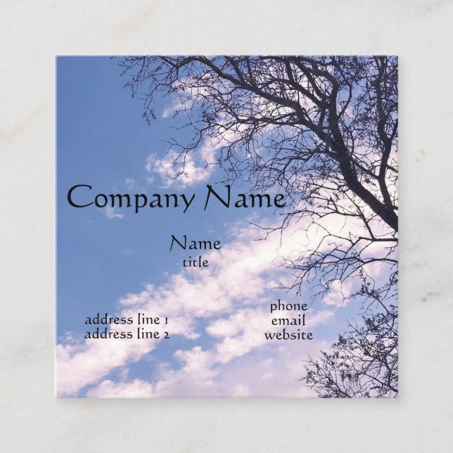 Blue Sky Business Cards Quadratische Visitenkarte (Vorderseite)