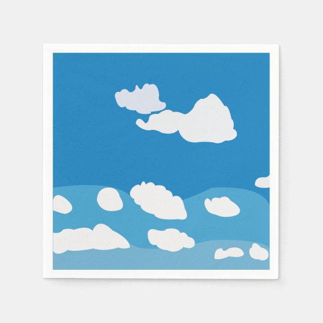 Blue Sky Cloud Birthday Party Serviette (Vorderseite)