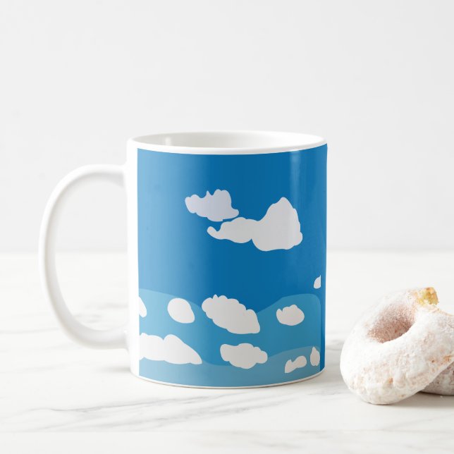 Blue Sky Cloud Kaffeetasse (Mit Donut)