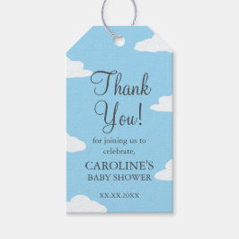 Blue Sky Clouds Baby Dusche Einladung Danke Geschenkanhänger