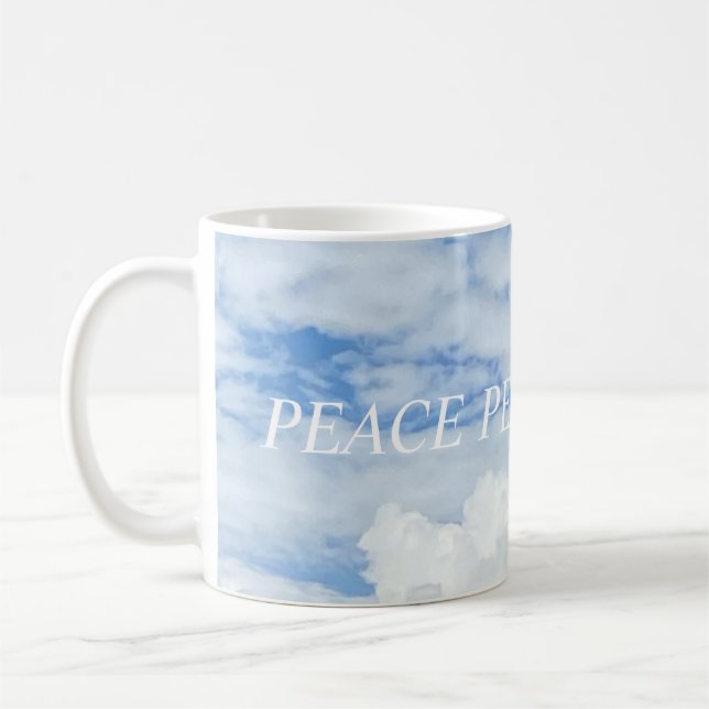 BLUE SKY CLOUDS FOTO CLASSIC KAFFEE TASSE (Links)