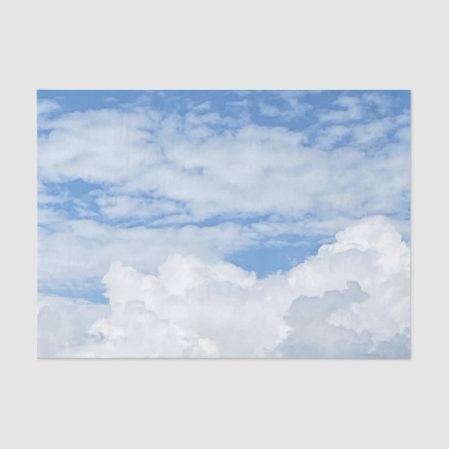 BLUE SKY CLOUDS FOTO GEWEBE PAPIER (Vorderseite)