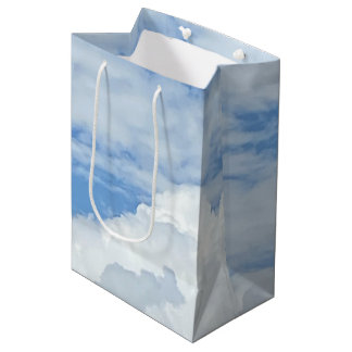 BLUE SKY CLOUDS FOTO MEDIUM GIFT BAG MITTLERE GESCHENKTÜTE