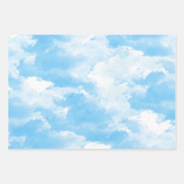 Blue Sky Clouds Geschenkpapier Set