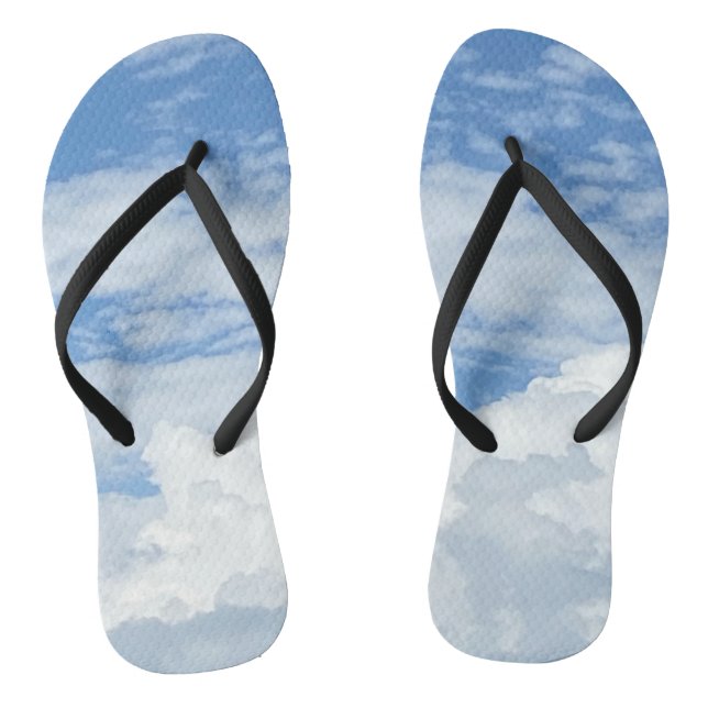 BLUE SKY CLOUUDS FOTO ERWACHSENE FLIP-FLÜSSE FLIP FLOPS (Fußbett)