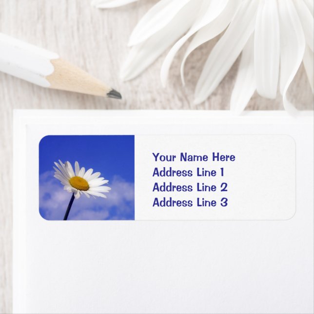 Blue Sky Daisy Return Address Label (Insitu)