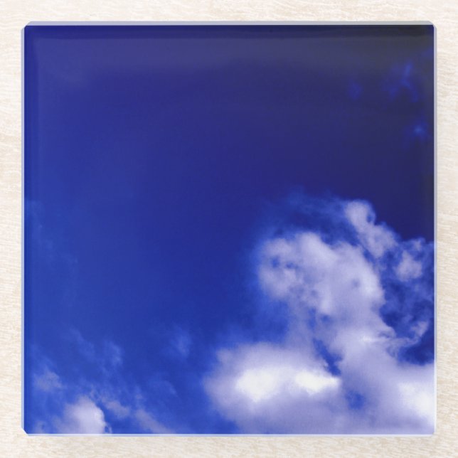 Blue Sky Einzigartig Chic Moderner Minimal Glasuntersetzer (Vorderseite)