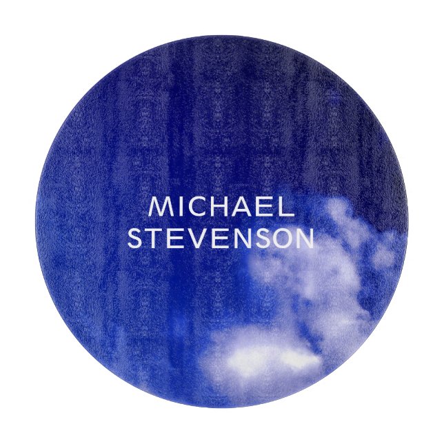 Blue Sky Einzigartig Chic Moderner Minimal Schneidebrett (Vorderseite)