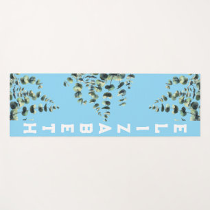 Blue Sky Eucalyptus Watercolor Personalisierter Na Yogamatte