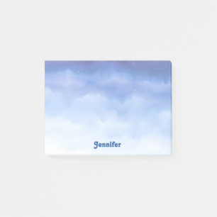 Blue Sky Float Away Individuelle Name Post-it Klebezettel