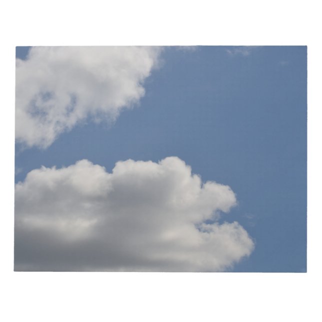 Blue Sky Fluffy Clouds Notizblock (Vorderseite)
