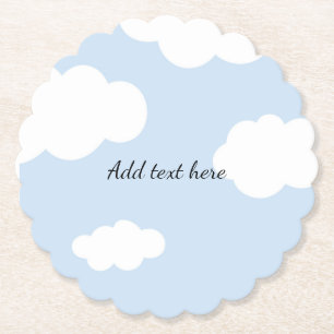 Blue Sky, Fluffy White Clouds Template Untersetzer