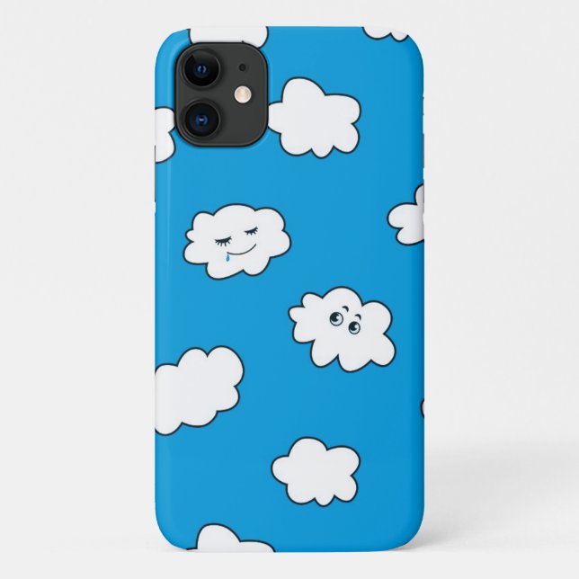Blue Sky Funny Cartoon Wolken Case-Mate iPhone Hülle (Rückseite)