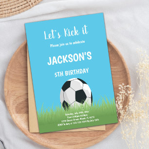 Blue Sky Fußball Einladung zum Geburtstag