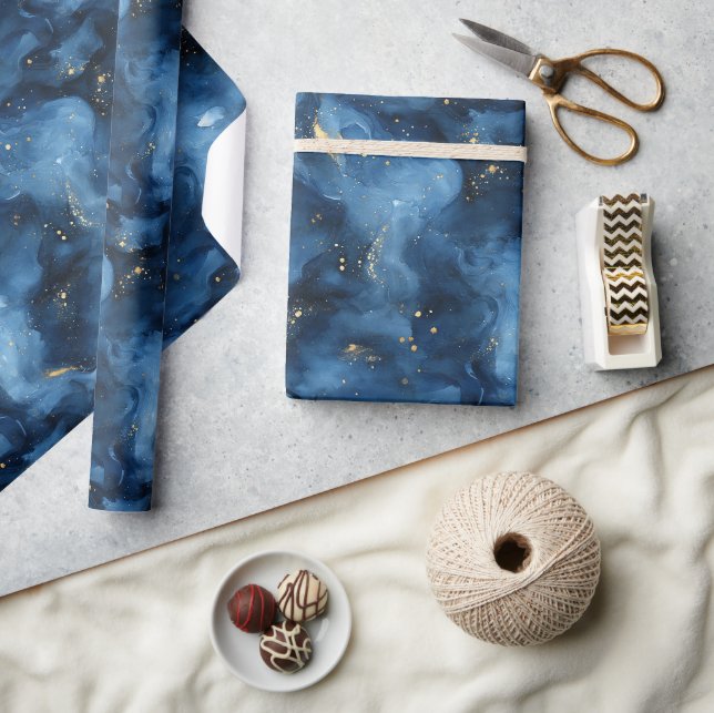 Blue Sky Galaxy Geburtstag   Geschenkpapier (Kunsthandwerk)