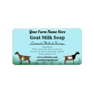 Blue Sky Goat Milk Soap Label - Nigerianer Zwerg Adressaufkleber