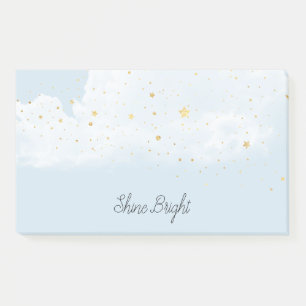 Blue Sky Gold Stars Post-it Klebezettel