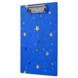Blue Sky Golden Stars Klemmbrett
