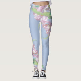 Blue Sky Green Pflanze Blätter Purple Flowers Leggings