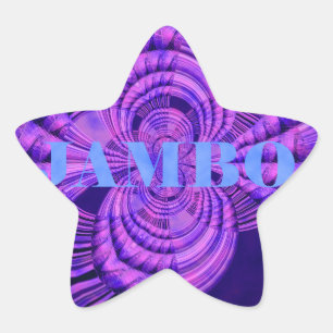 Blue Sky Hakuna Matata Kenya Giraffe Woven Art C Stern-Aufkleber