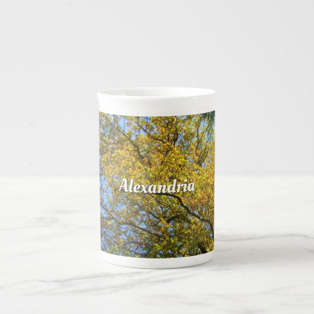 Blue Sky & Herbst - Personalisiert Prozellantasse (Vorderseite)