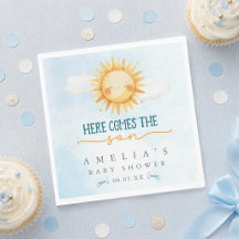 Blue Sky Here Comes the Son Baby Shower
