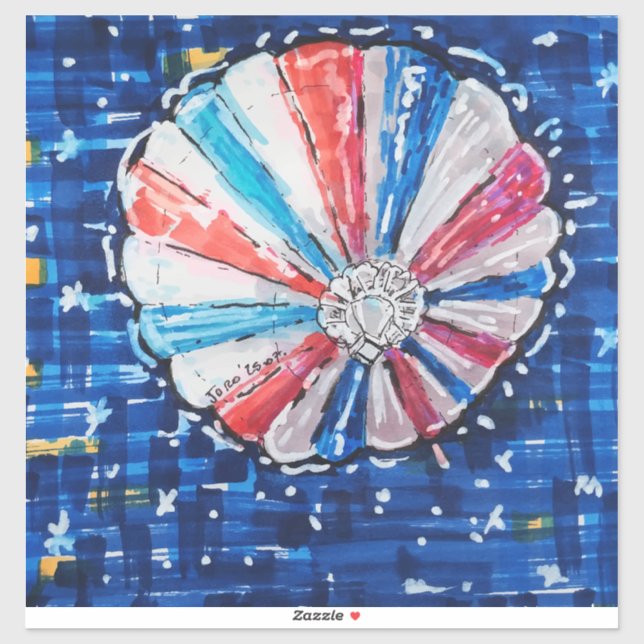 Blue Sky Hot Air Balloon Aufkleber (Blatt)