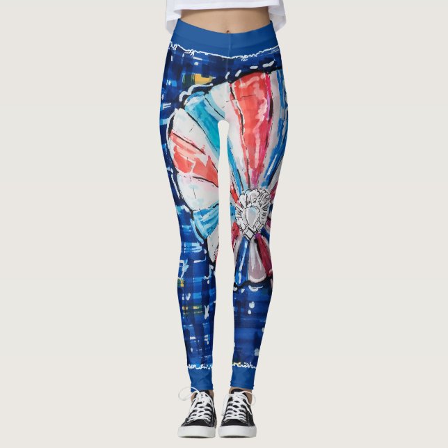 Blue Sky Hot Air Balloon Leggings (Vorderseite)