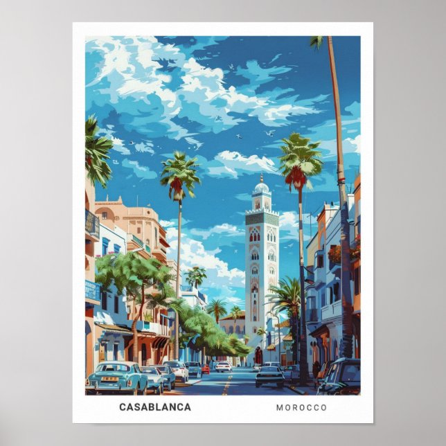 Blue Sky in Casablanca Marokko Poster (Vorne)