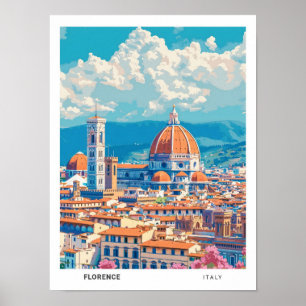 Blue Sky in Florenz Italien Vintage Travel Poster