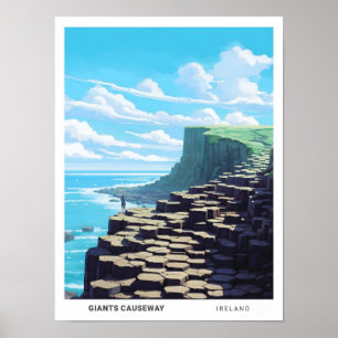 Blue Sky in Giants Causeway Ireland Travel Poster