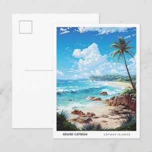 Blue Sky in Grand Caymans Vintage Travel Postkarte