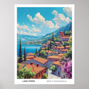 Blue Sky in Lake Ohrid North Mazedonien Travel Poster