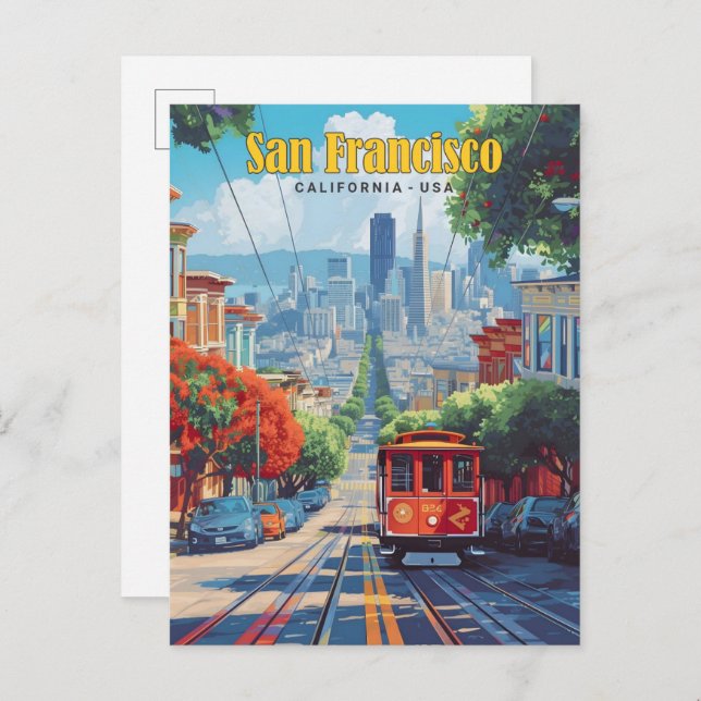 Blue Sky in San Francisco Kalifornien USA Postkarte (Vorne/Hinten)