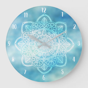 Blue Sky Mandala Wall Große Wanduhr