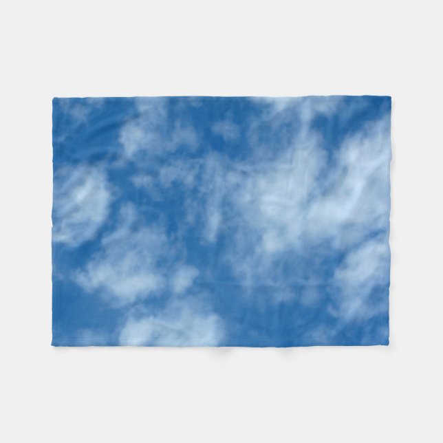 Blue Sky mit Wolken-Naturfotografie Fleecedecke (Vorderseite (Horizontal))