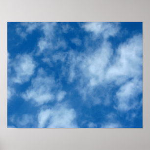 Blue Sky mit Wolken-Naturfotografie Poster