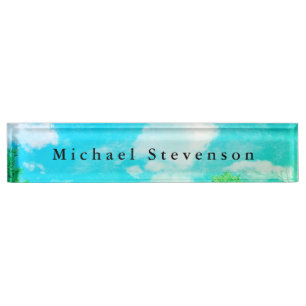 Blue Sky Modern Design Einzigartig Personal Namensplakette