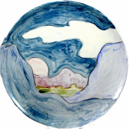 Blue Sky Morning Mist Freistehende Fotoskulptur