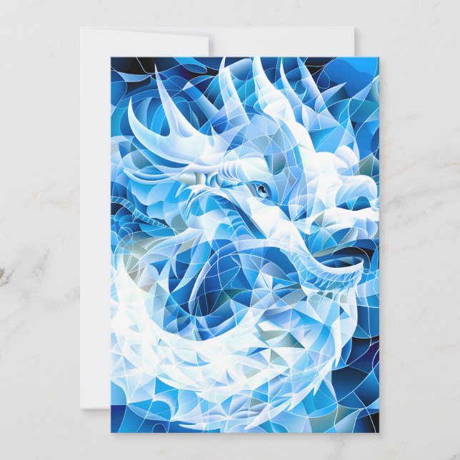 Blue Sky Mosaic Dragon Feiertagskarte (Vorderseite)