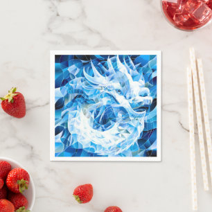Blue Sky Mosaic Dragon Serviette