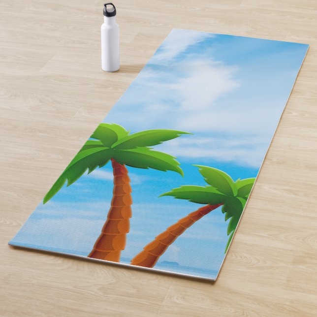 Blue Sky Palms Fitness Elegantes Template Yogamatte (Beispiel)