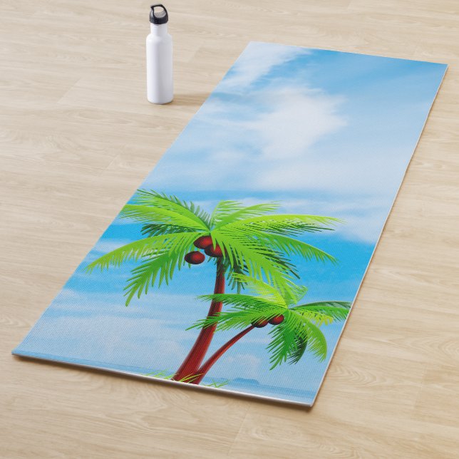 Blue Sky Palms Gym Fitness Modernes Template Yogamatte (Beispiel)