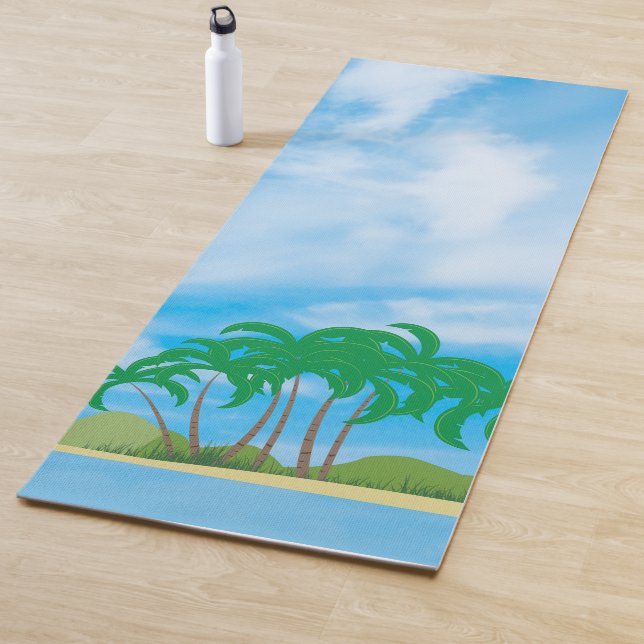 Blue Sky Palms Island Fitness Elegantes Template Yogamatte (Beispiel)