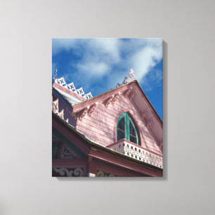 Blue Sky Pink Roofline - Martha's Vineyard Leinwanddruck