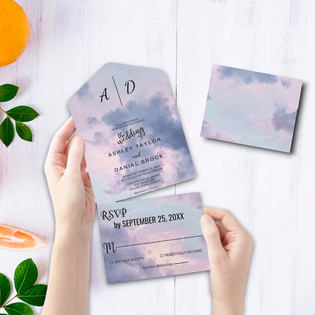 Blue Sky romantic All in One Wedite Einladung (Von Creator hochgeladen)