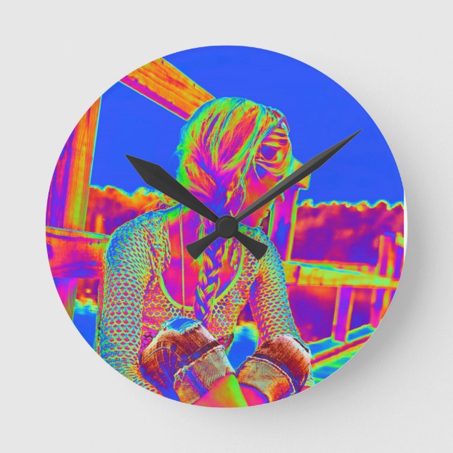 Blue Sky Runde Wanduhr (Vorderseite)