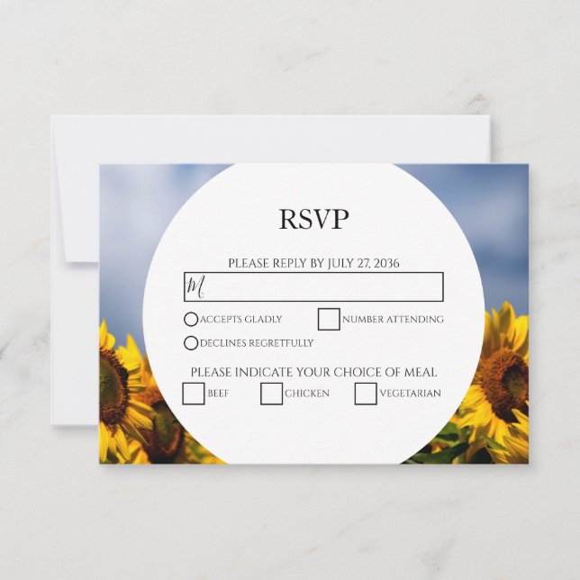 Blue Sky Rustic Wedding RSVP Cards Karte (Vorderseite)
